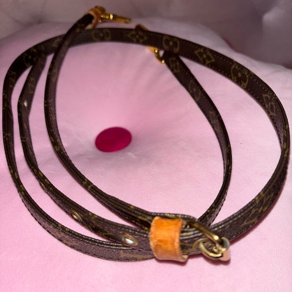 Brown Monogram Strap with Gold Accents - Picture 1 of 3